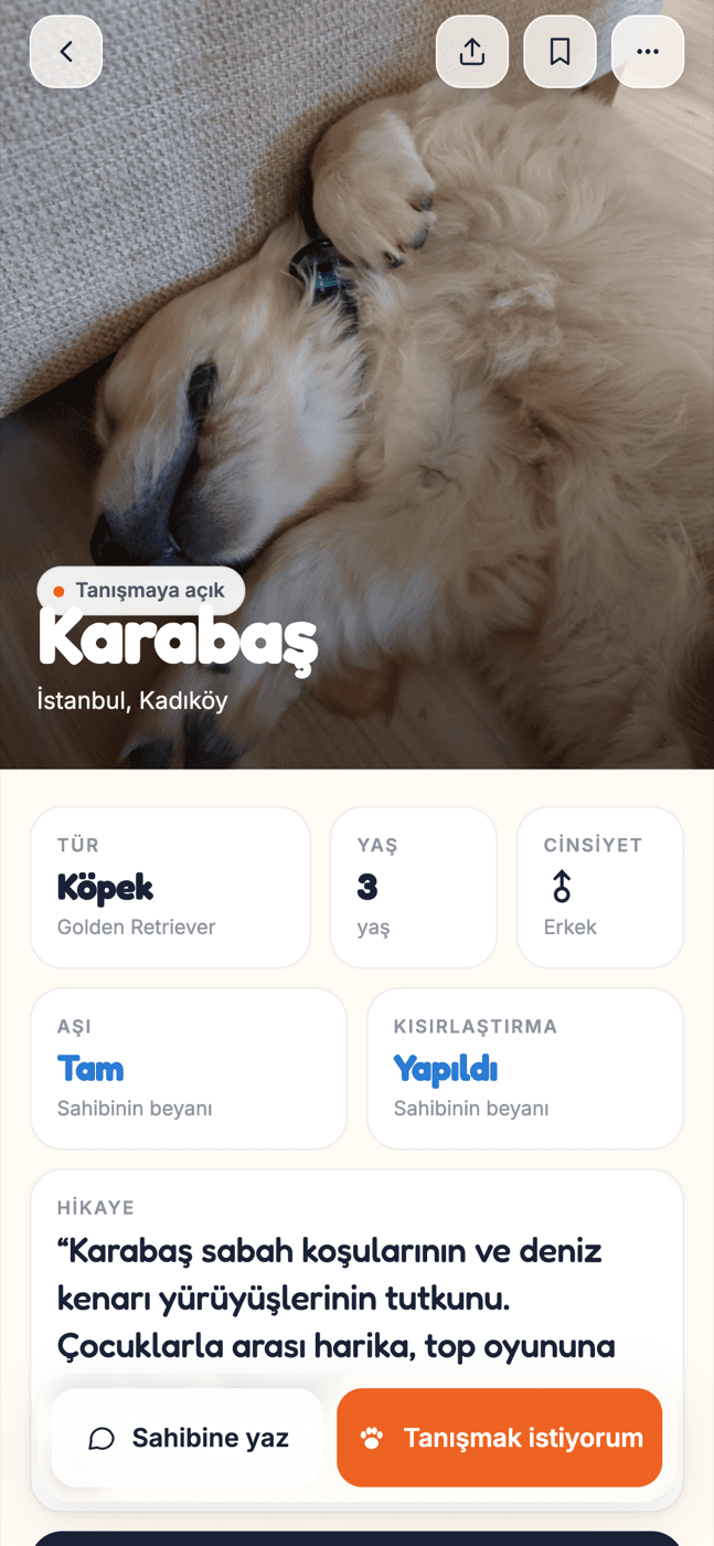 BuddyWags pet profile screen